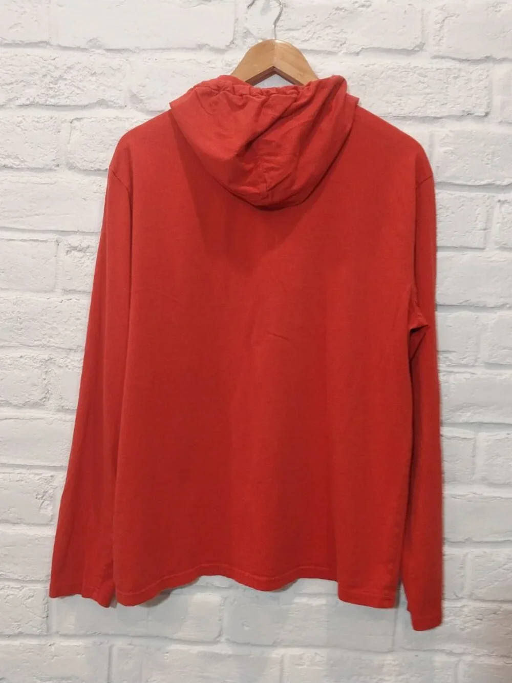 Polo Ralph Lauren Hoodie Men Large Rust Red Orange Pony Jersey T Shirt Long Slv